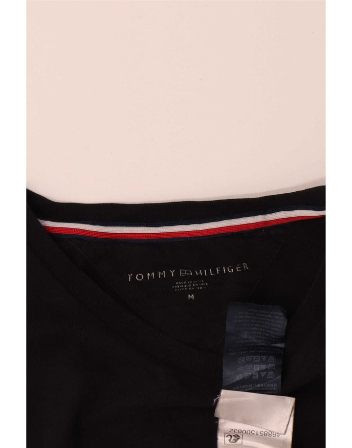 Tommy Hilfiger Mens T-Shirt Top Medium Black Cotton