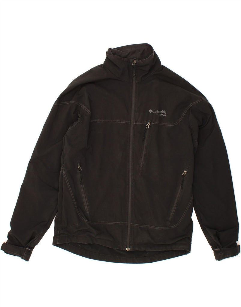 COLUMBIA Mens Interchange Windbreaker Jacket UK 40 Large Black Polyester Vintage Columbia and Second-Hand Columbia from Messina Hembry 