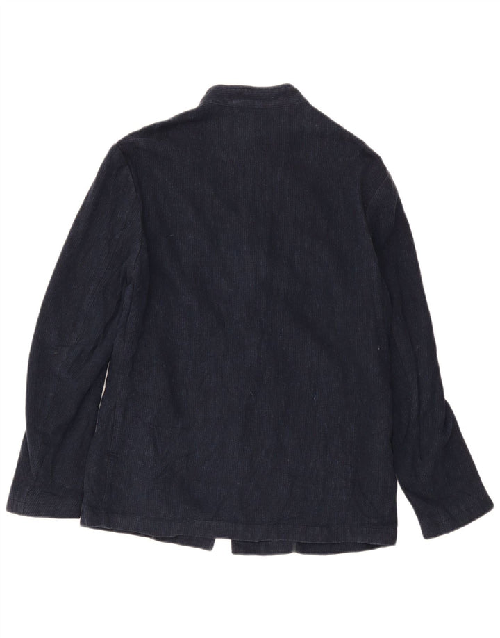 ZARA Mens Duffle Jacket UK 38 Medium Navy Blue Linen