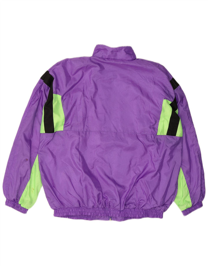 VINTAGE Mens Tracksuit Top Jacket XL Purple Colourblock