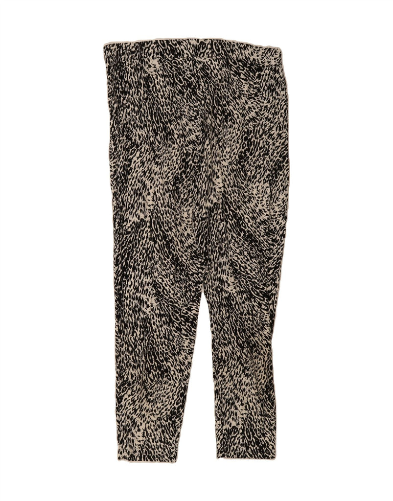 MARKS & SPENCER Womens Leggings UK 14 Large  Black Animal Print Viscose Vintage Marks & Spencer and Second-Hand Marks & Spencer from Messina Hembry 