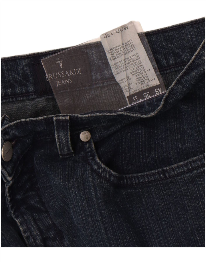 Trussardi Mens Straight Jeans W33 L27 Blue Cotton