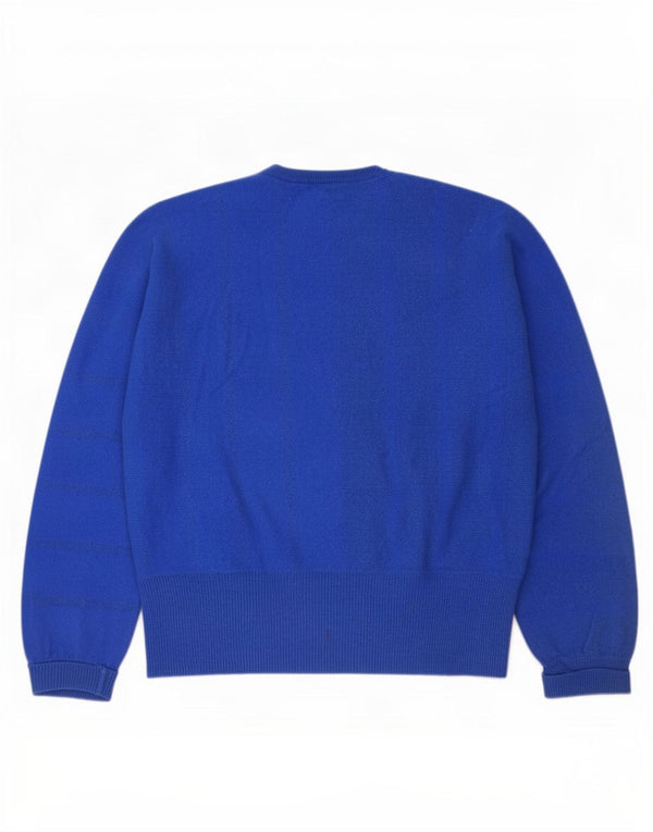 Mapier Womens Oversized Crew Neck Jumper Sweater UK 10 Small Blue
