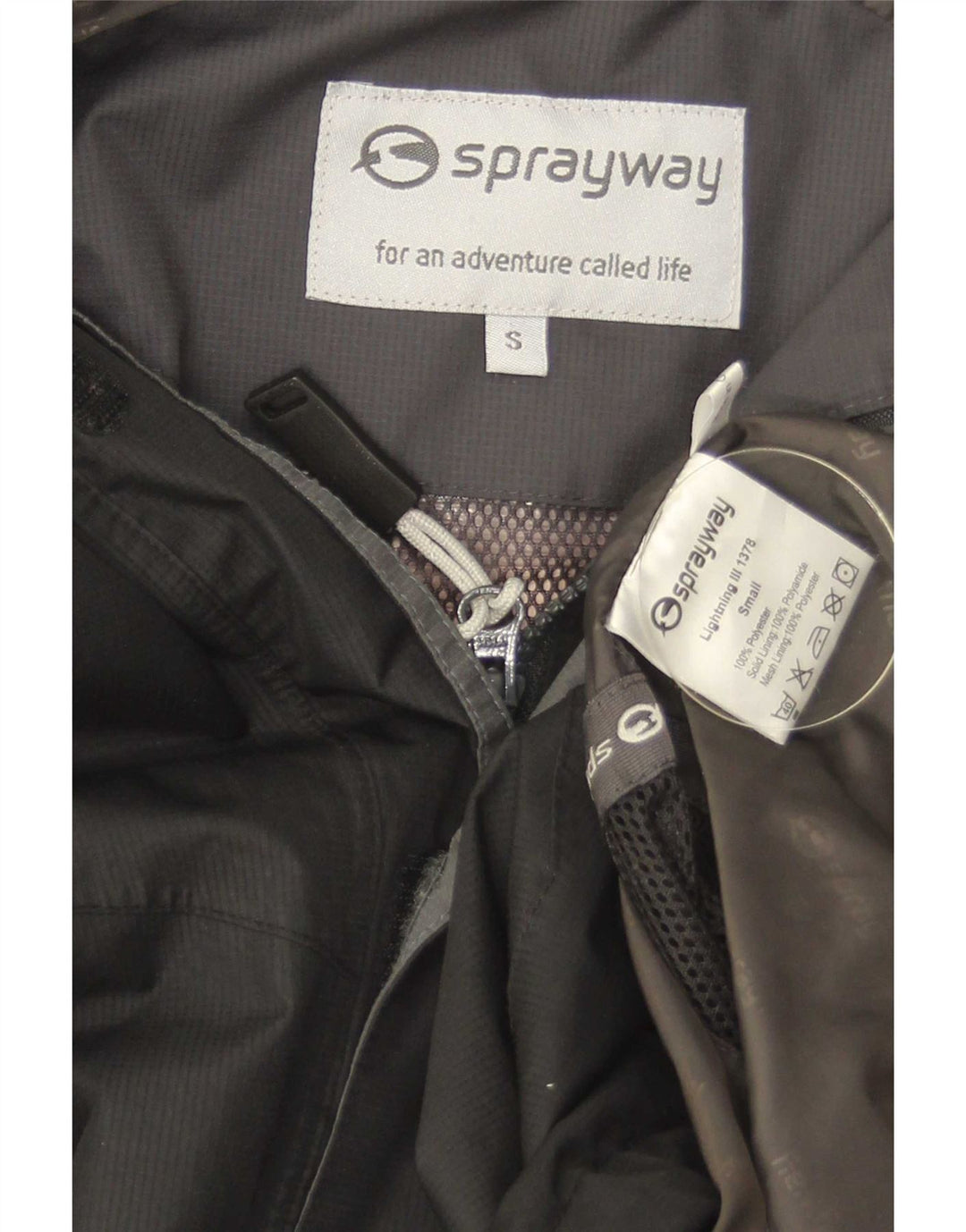Sprayway Mens Windbreaker Jacket UK 36 Small Black Colourblock Polyester