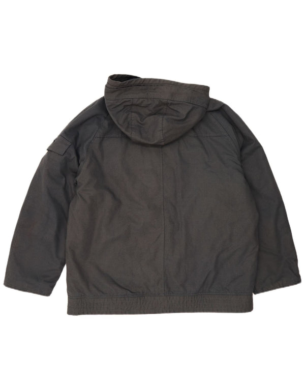 Puma Mens Hooded Windbreaker Jacket UK 40 Large Grey Cotton