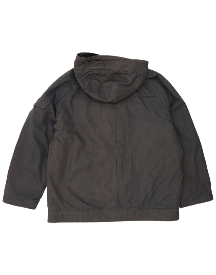 Puma Mens Hooded Windbreaker Jacket UK 40 Large Grey Cotton
