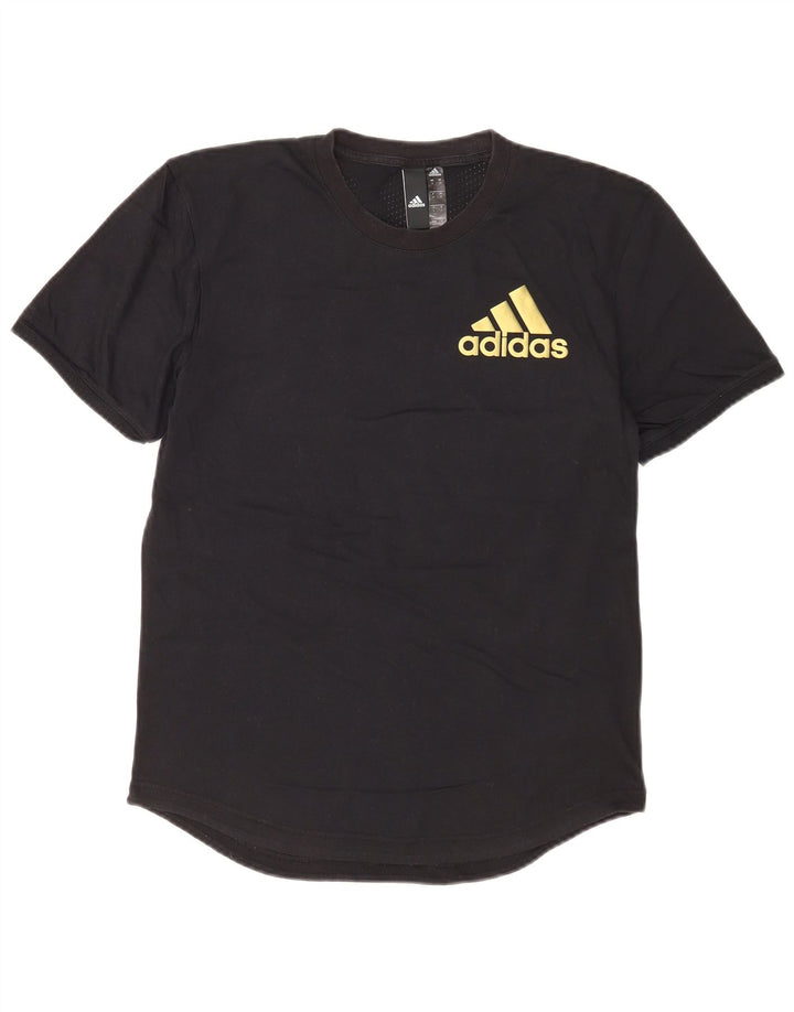 ADIDAS Mens Graphic T-Shirt Top Small Black Cotton