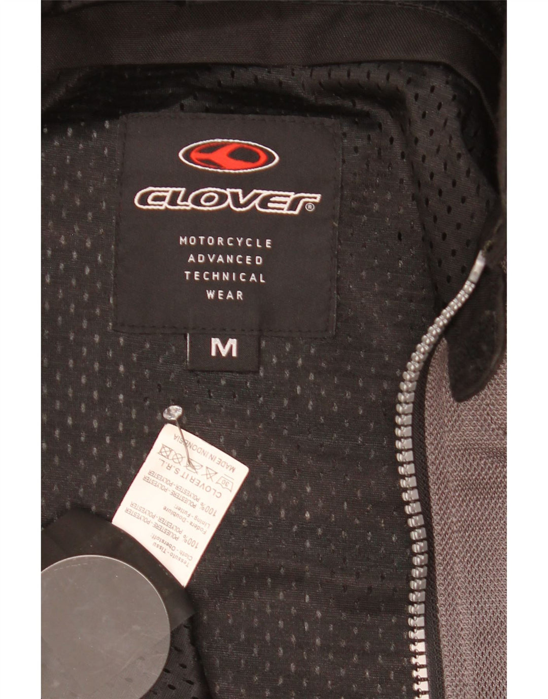 Clover Womens Motorcycle Racer Jacket UK 14 Medium Grey Colourblock