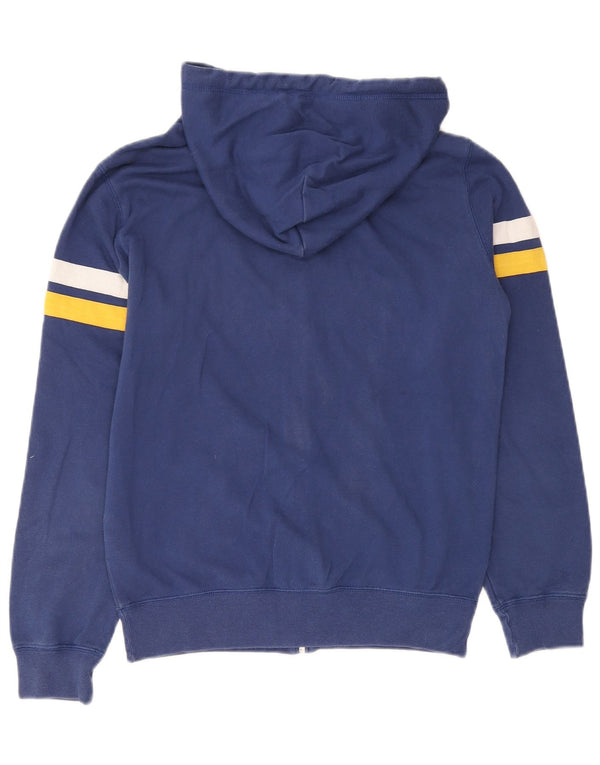 Champion Mens Graphic Zip Hoodie Sweater Small Blue Striped Cotton