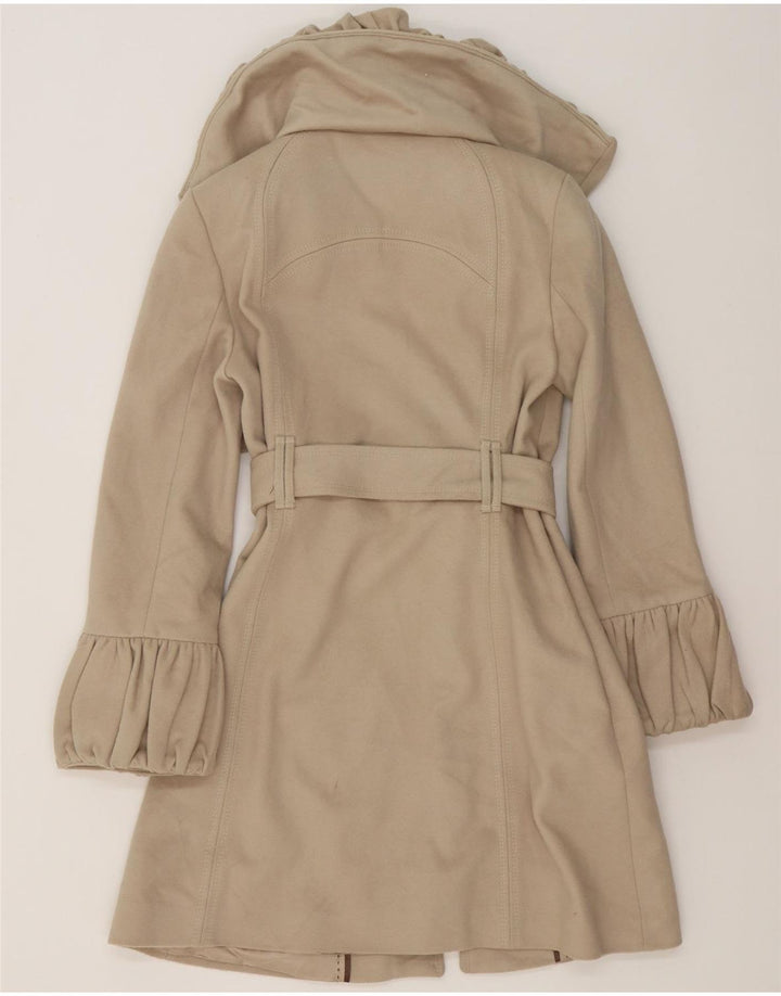 Zara Womens Trench Coat UK 10 Small Grey Wool