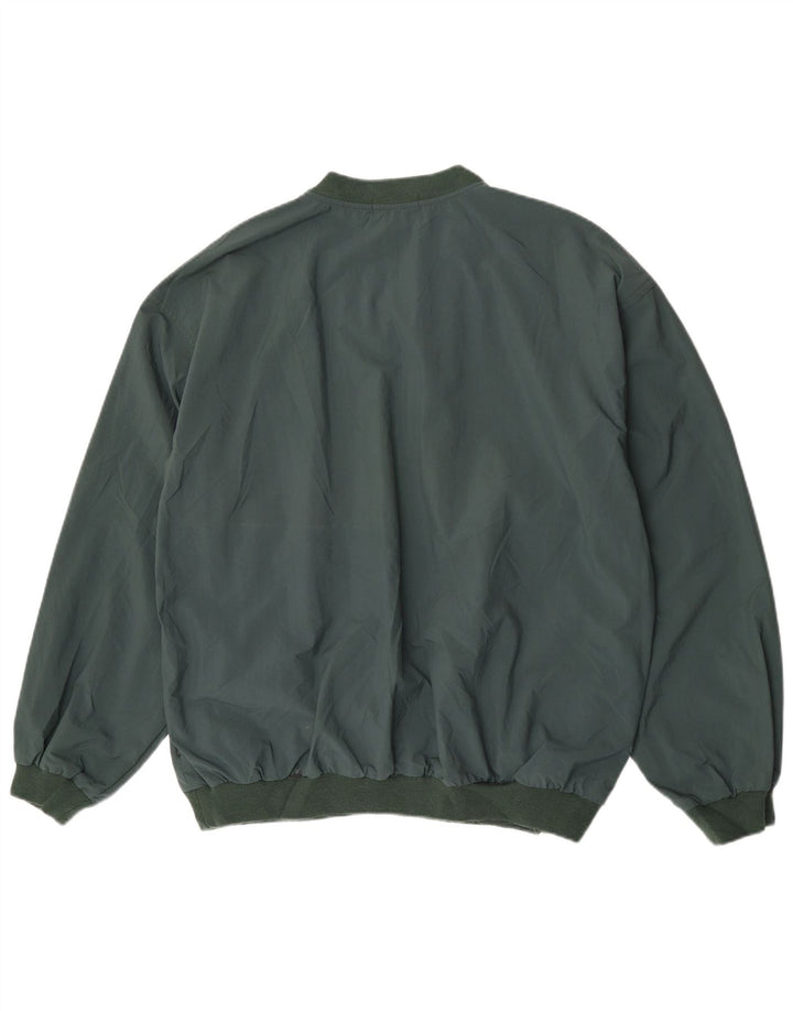 Izod Mens Pullover Tracksuit Top Large Green Nylon