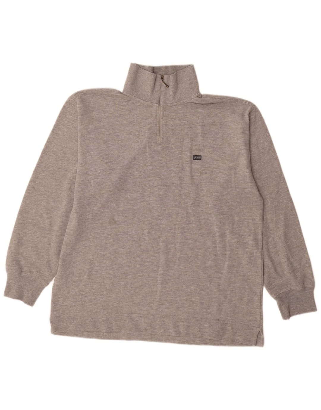 Asics Mens Zip Neck Sweatshirt Jumper Large Grey