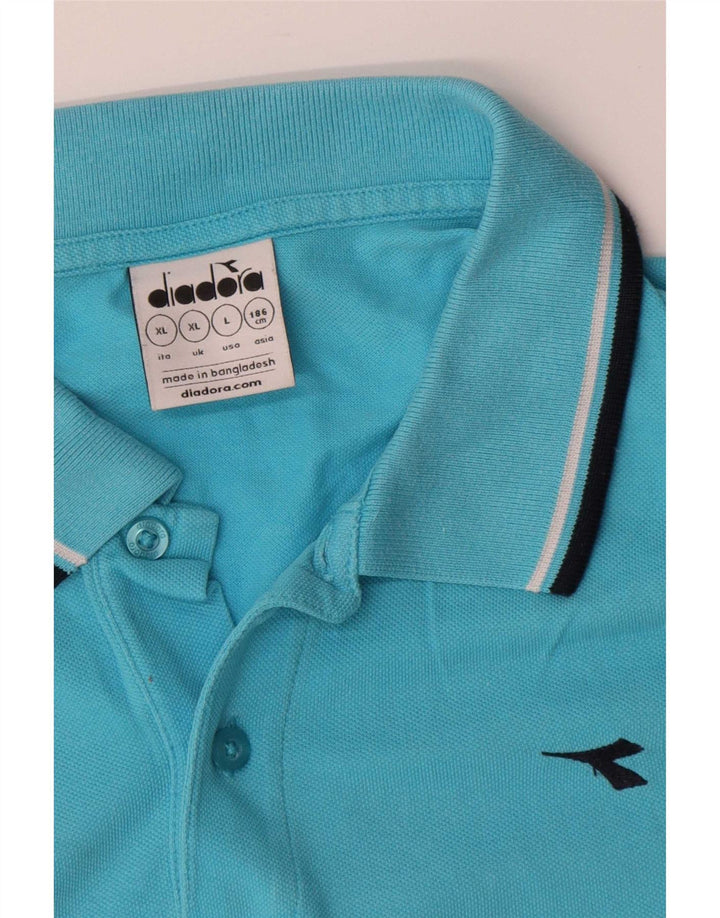Diadora Mens Polo Shirt XL Blue Cotton
