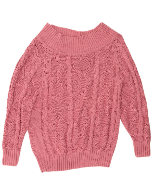 Vintage Womens Boat Neck Jumper Sweater IT 52 2XL Pink Ramie