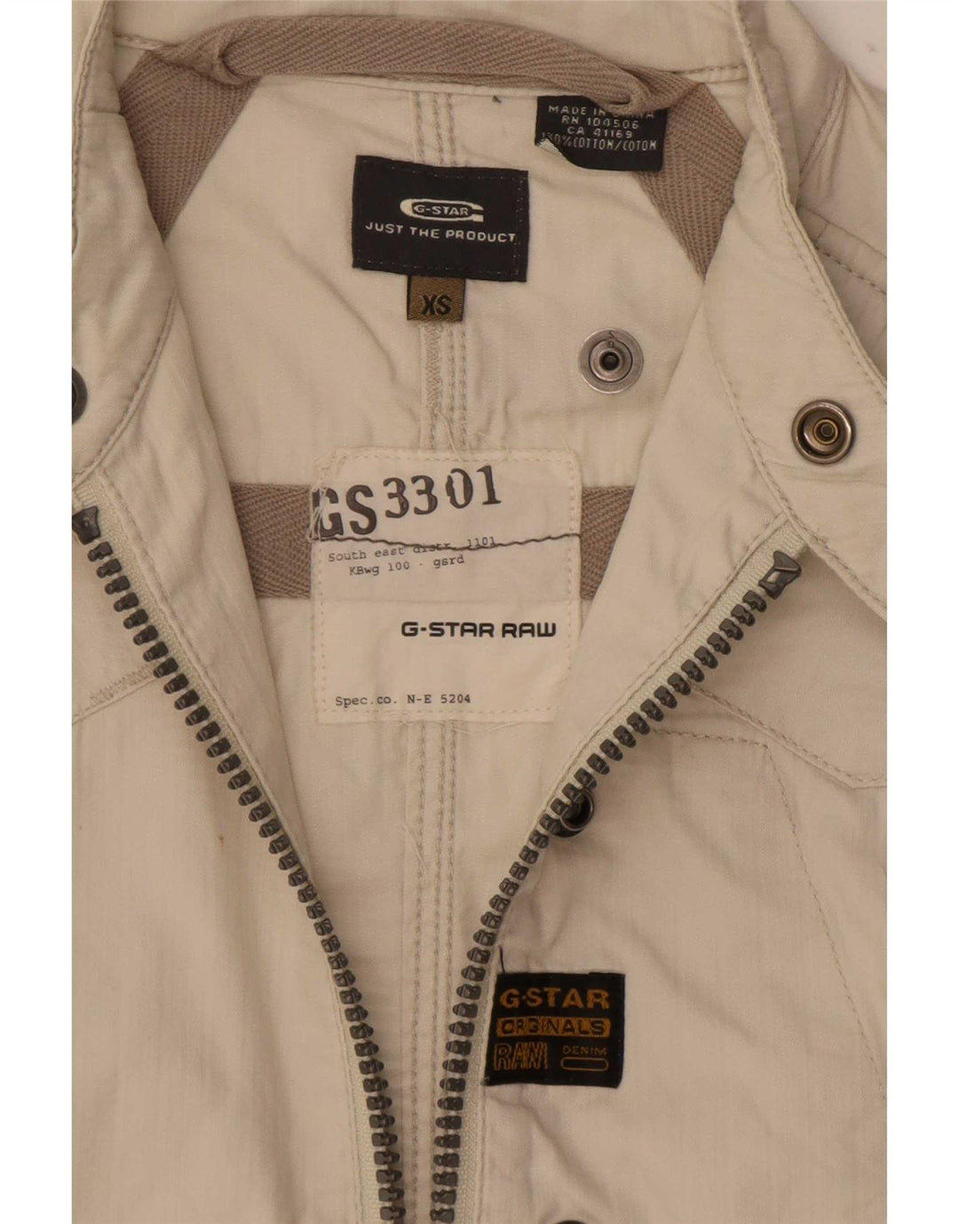 G-Star Womens Utility Jacket UK 6 XS Beige Cotton