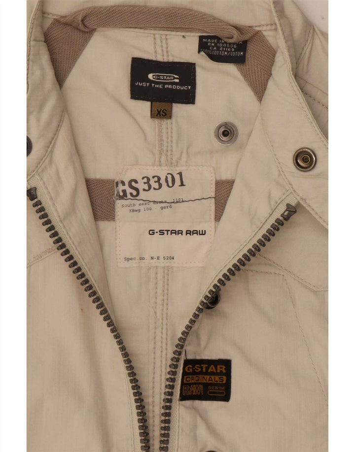 G-Star Womens Utility Jacket UK 6 XS Beige Cotton