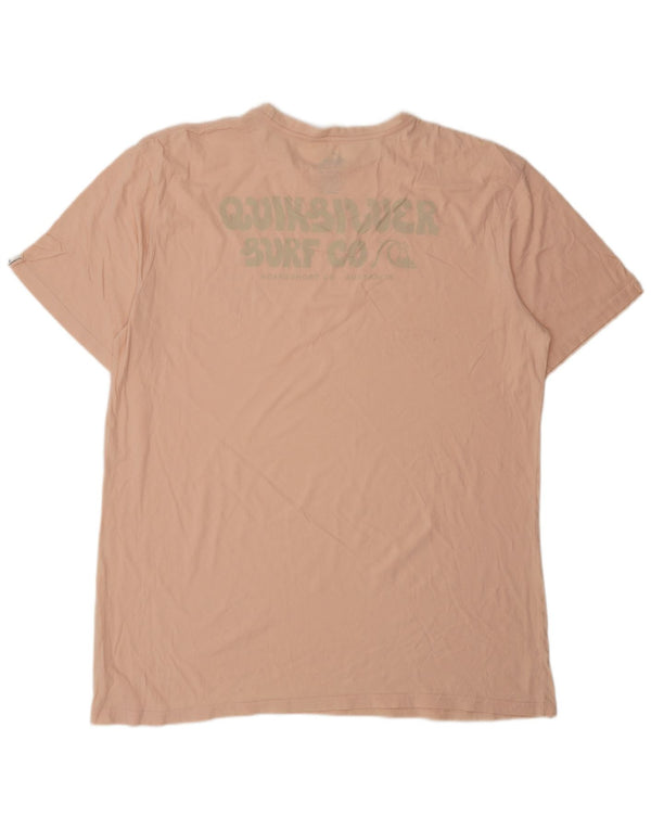 Quiksilver Mens Regular Fit T-Shirt Top 2XL Pink Cotton
