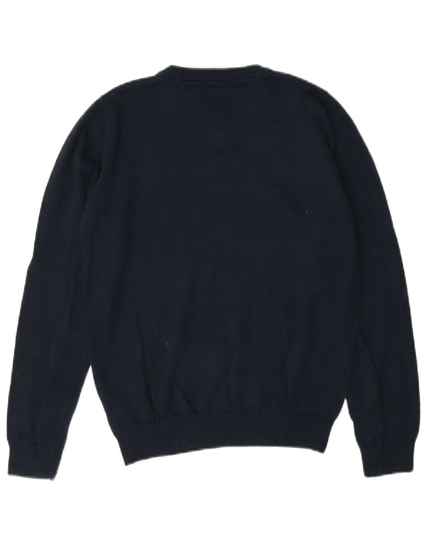 Marks & Spencer Boys V-Neck Jumper Sweater 11-12 Years Navy Blue Cotton