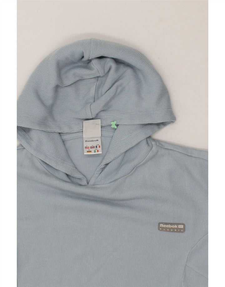 REEBOK Womens Hoodie Jumper UK 10 Small Blue Cotton Vintage Reebok and Second-Hand Reebok from Messina Hembry 