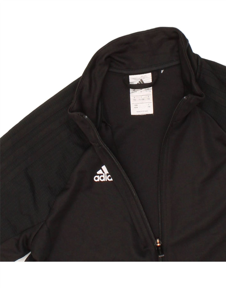 ADIDAS Boys Climalite Tracksuit Top Jacket 11-12 Years Black Polyester Vintage Adidas and Second-Hand Adidas from Messina Hembry 