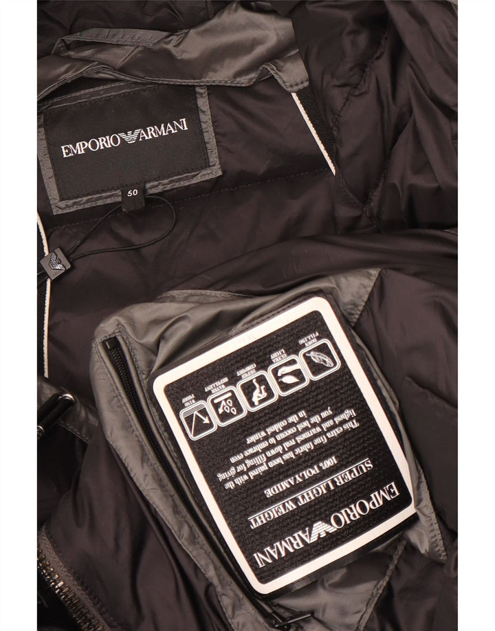 Emporio Armani Mens Hooded Padded Jacket IT 50 Medium Grey Polyamide