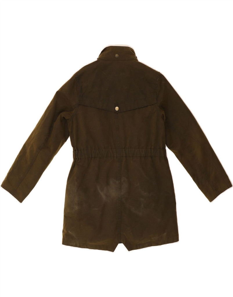 BARBOUR Boys Waxed Cotton Jacket 8-9 Years Medium Khaki Vintage Barbour and Second-Hand Barbour from Messina Hembry 