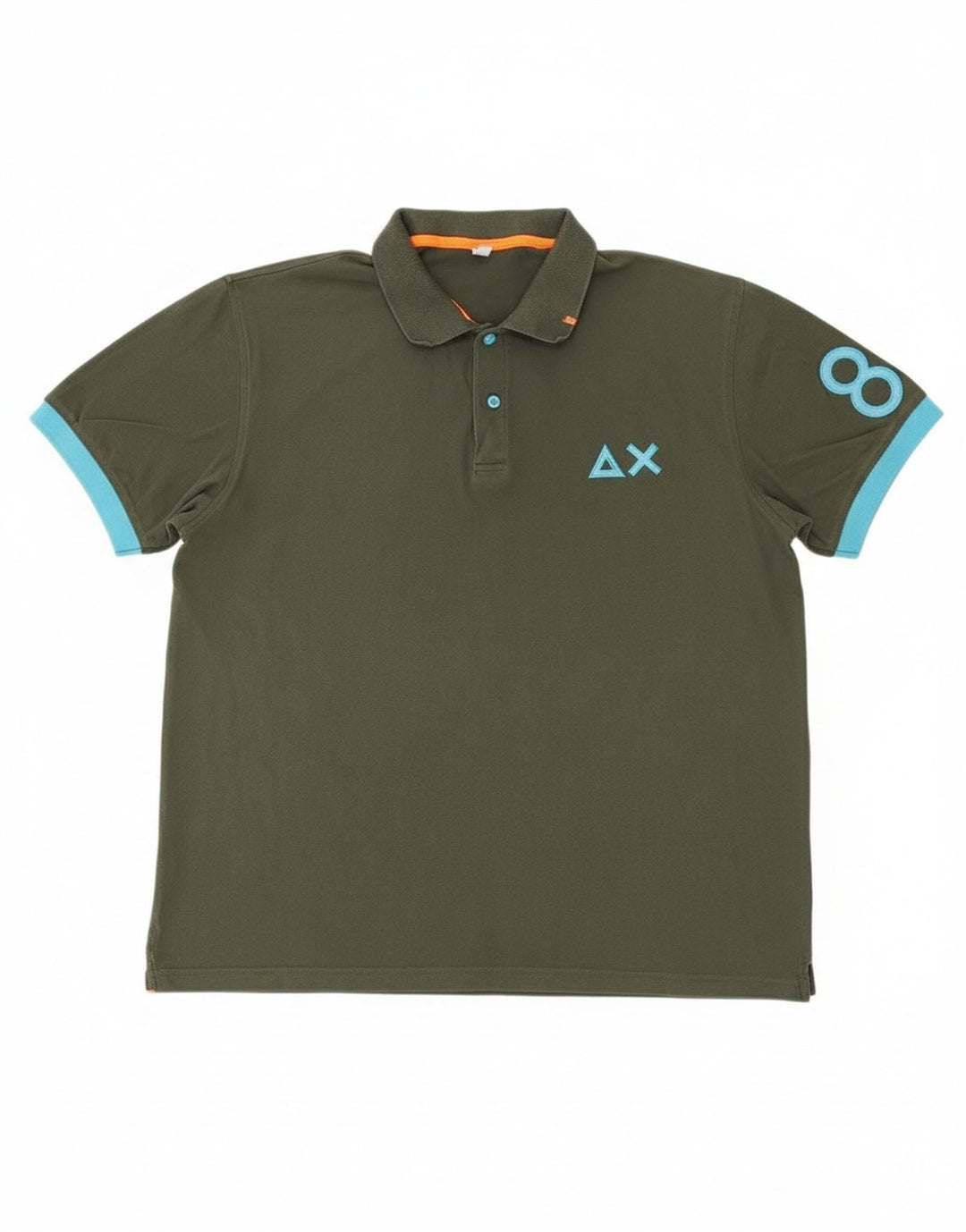 SUN68 Mens Graphic Polo Shirt 3XL Green