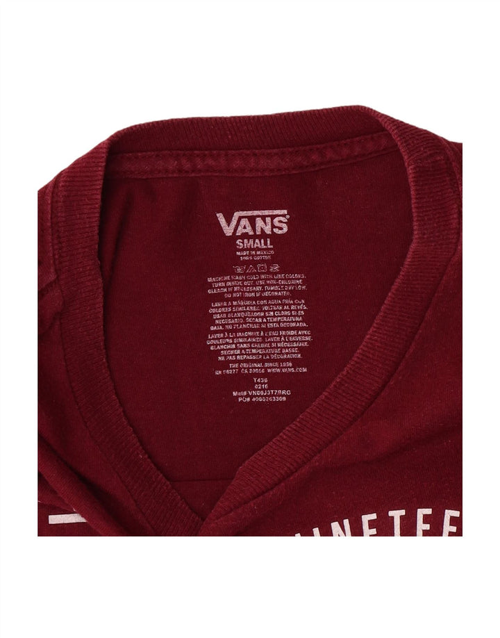 VANS Mens Graphic T-Shirt Top Small Burgundy Cotton