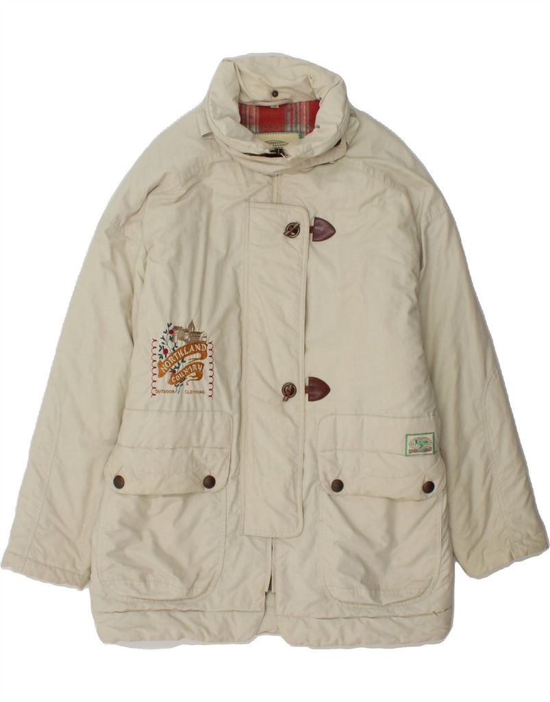 VINTAGE Womens Windbreaker Coat IT 46 Large White Cotton Vintage Vintage and Second-Hand Vintage from Messina Hembry 