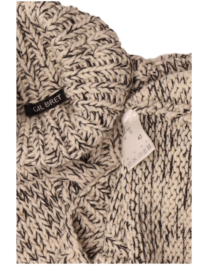 Gil Bret Womens Roll Neck Jumper Sweater UK 16 Large Off White Flecked