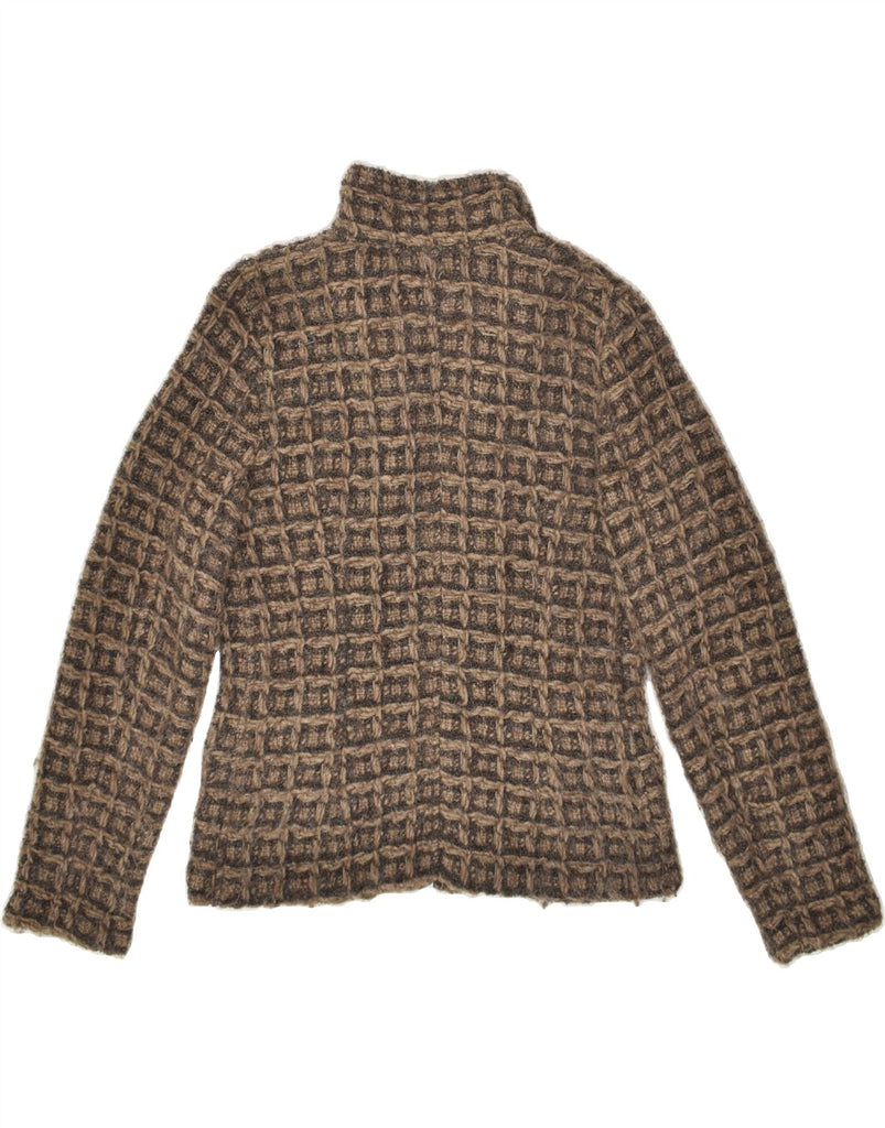 VINTAGE Womens Knit Bomber Jacket IT 44 Medium Grey Geometric Wool | Vintage Vintage | Thrift | Second-Hand Vintage | Used Clothing | Messina Hembry 