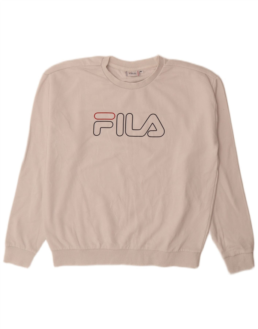 Fila Womens Graphic Sweatshirt Jumper UK 14 Medium White