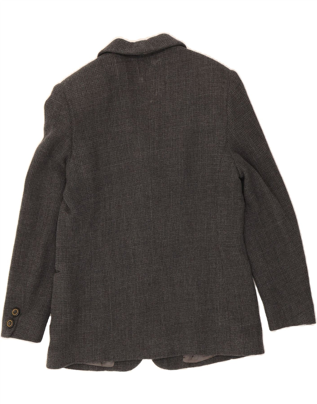 VINTAGE Womens 3 Button Blazer Jacket UK 14 Medium Grey Vintage Vintage and Second-Hand Vintage from Messina Hembry 