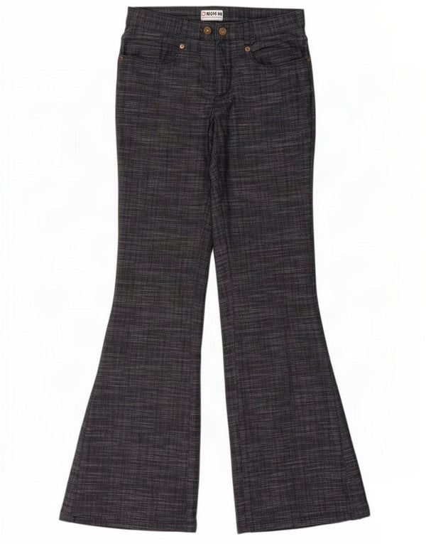 Morgan Womens Flare Casual Trousers EU 38 Medium W28 L32 Navy Blue Flecked