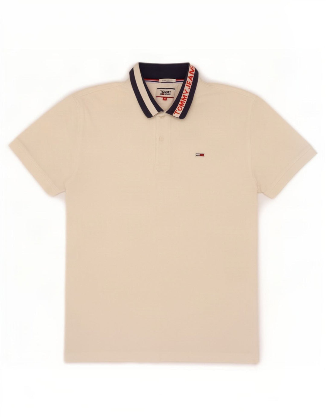 Tommy Hilfiger Mens Graphic Regular Fit Rugby Polo Shirt Medium White