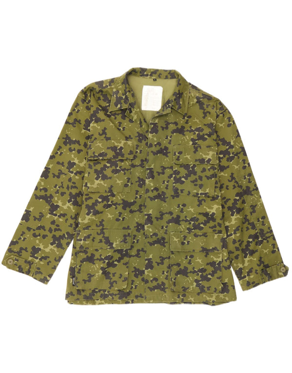 Vintage Mens Military Jacket UK 40 Large Green Camouflage Polyester