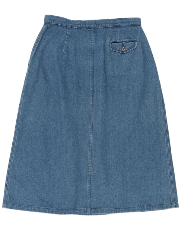 L.L.Bean Womens Denim Wrap Skirt W32 Large Blue Cotton