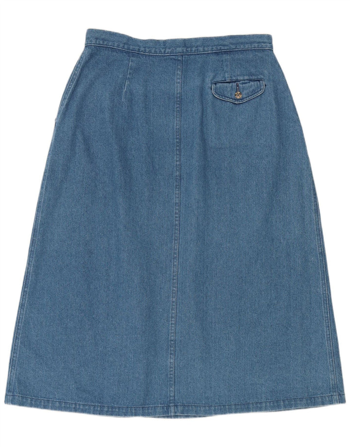 L.L.Bean Womens Denim Wrap Skirt W32 Large Blue Cotton