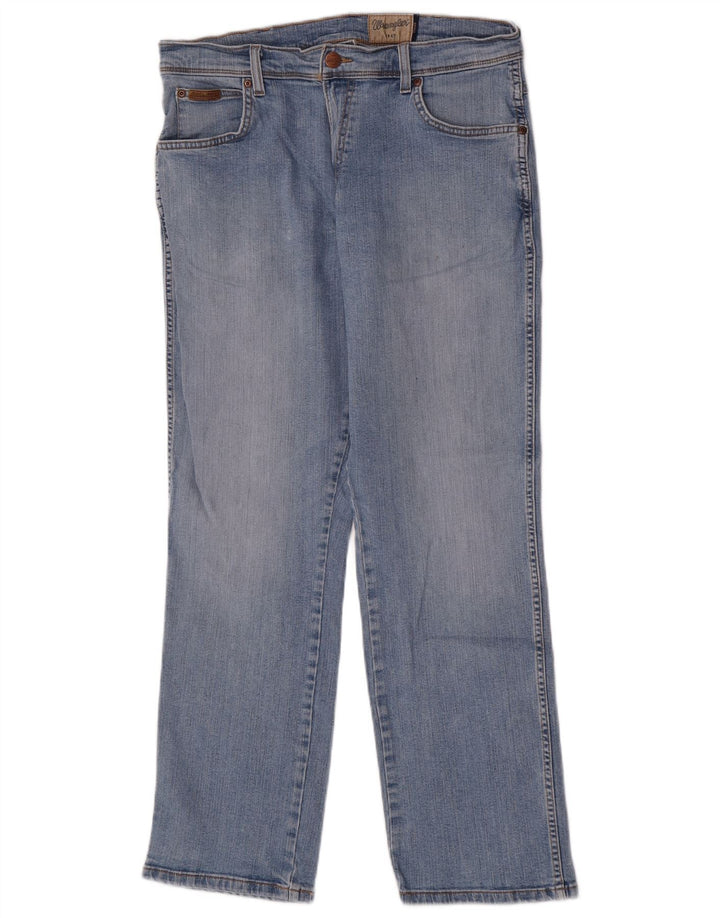 Wrangler Mens Texas Stretch Straight Jeans W34 L30 Blue Cotton