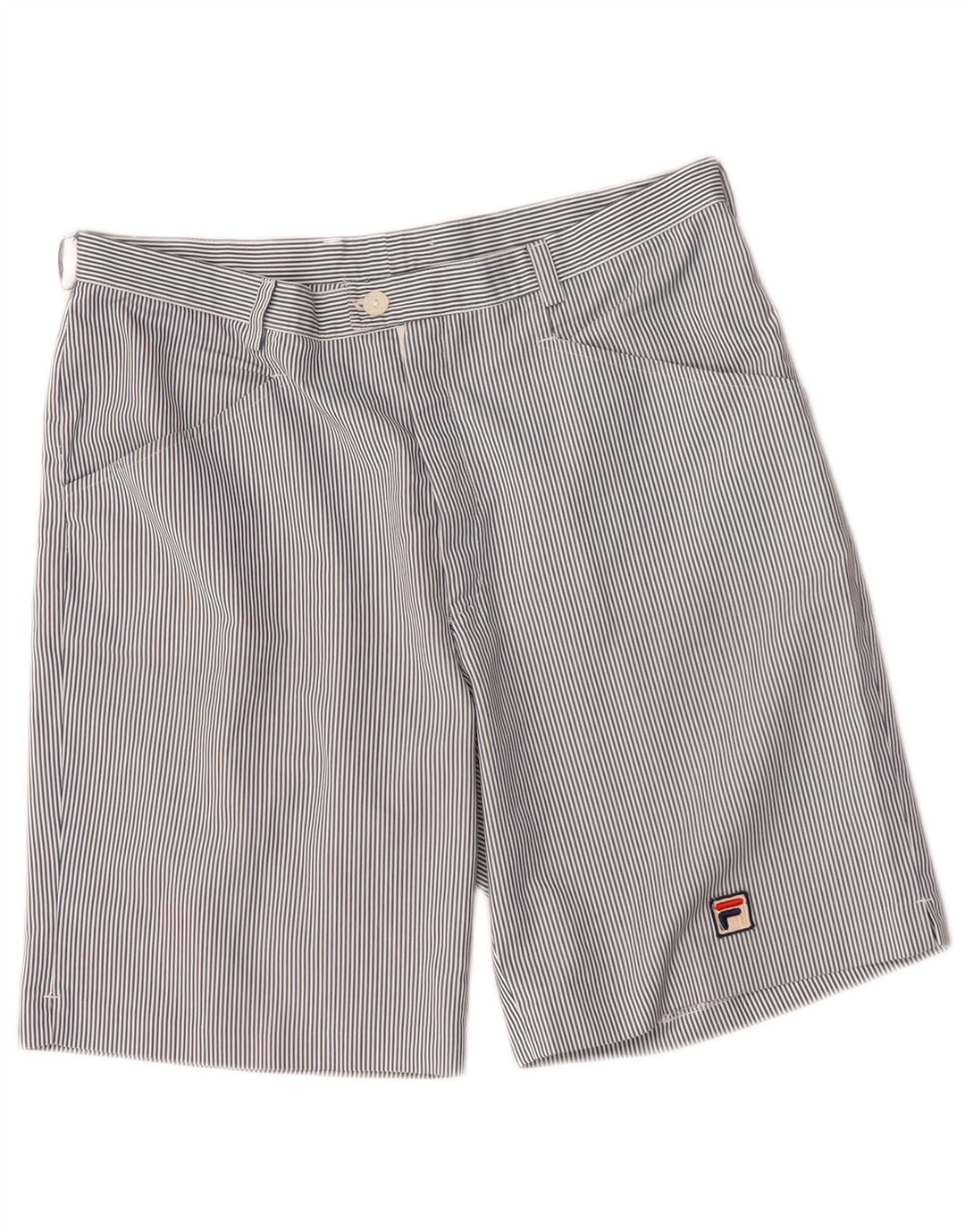 Fila Womens Casual Shorts W32 Large Blue Pinstripe