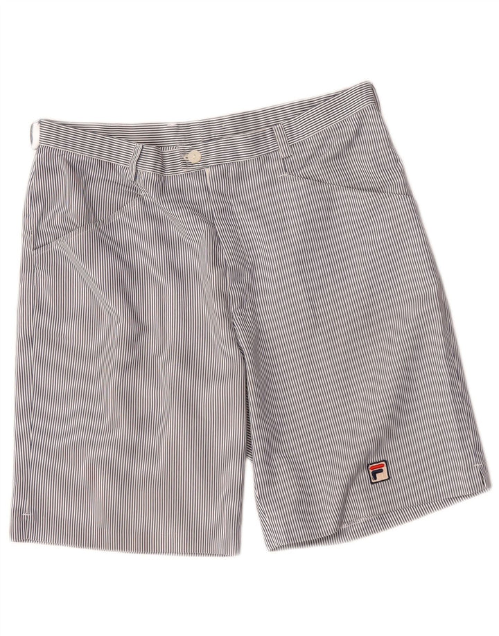 Fila Womens Casual Shorts W32 Large Blue Pinstripe