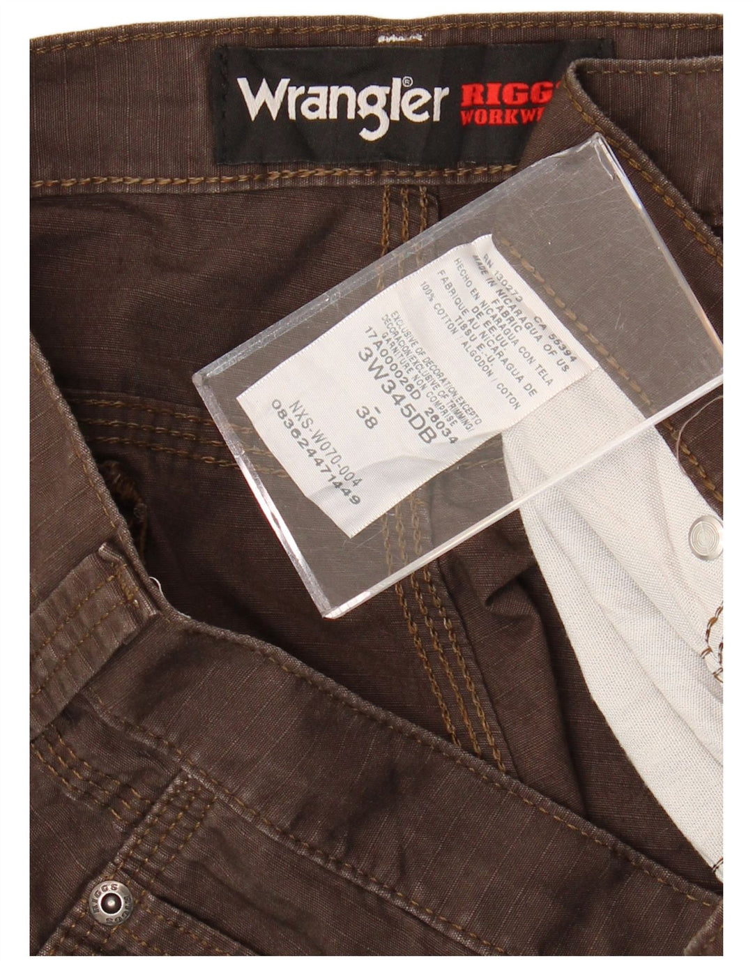 Wrangler Mens Cargo Shorts W38 XL Brown Cotton