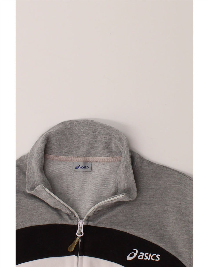 ASICS Womens Tracksuit Top Jacket UK 20 2XL White Colourblock Cotton Vintage Asics and Second-Hand Asics from Messina Hembry 