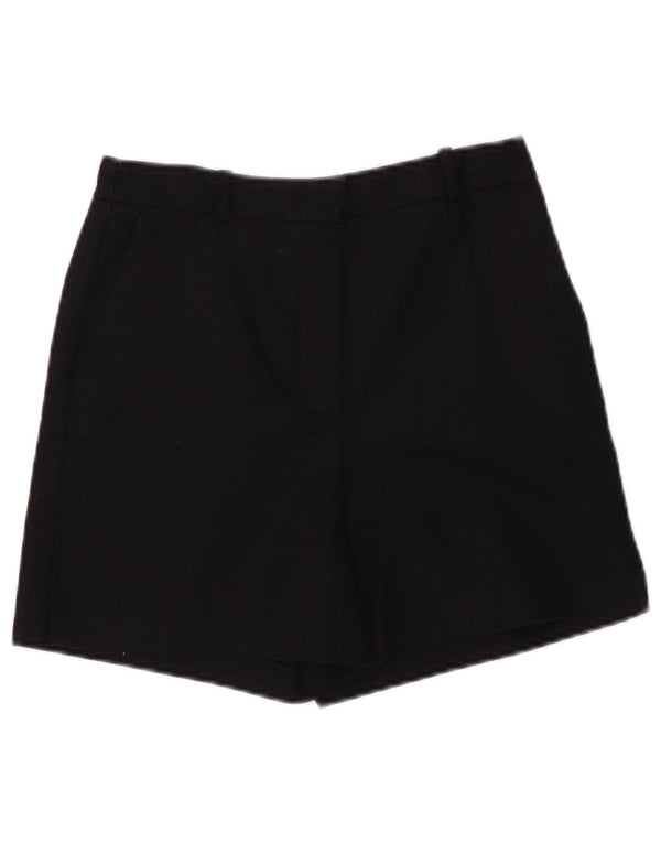 Zara Womens High Waist Chino Shorts XS W24  Black Cotton