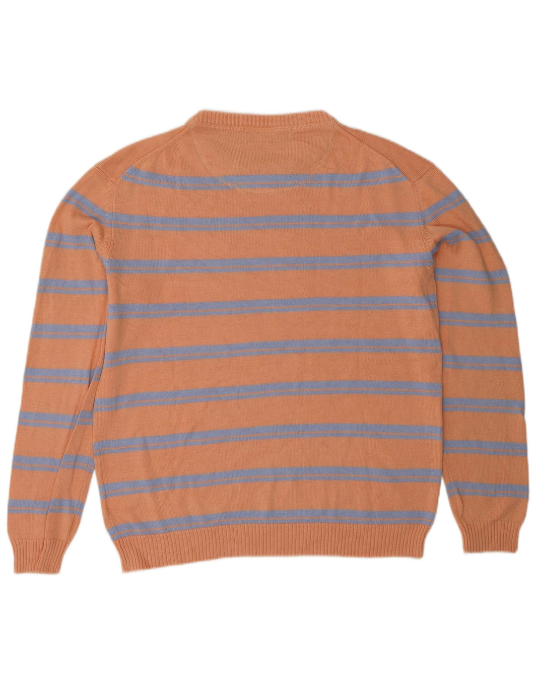 Angelo Muroni Mens Boat Neck Jumper Sweater UK 40 Medium Orange Striped