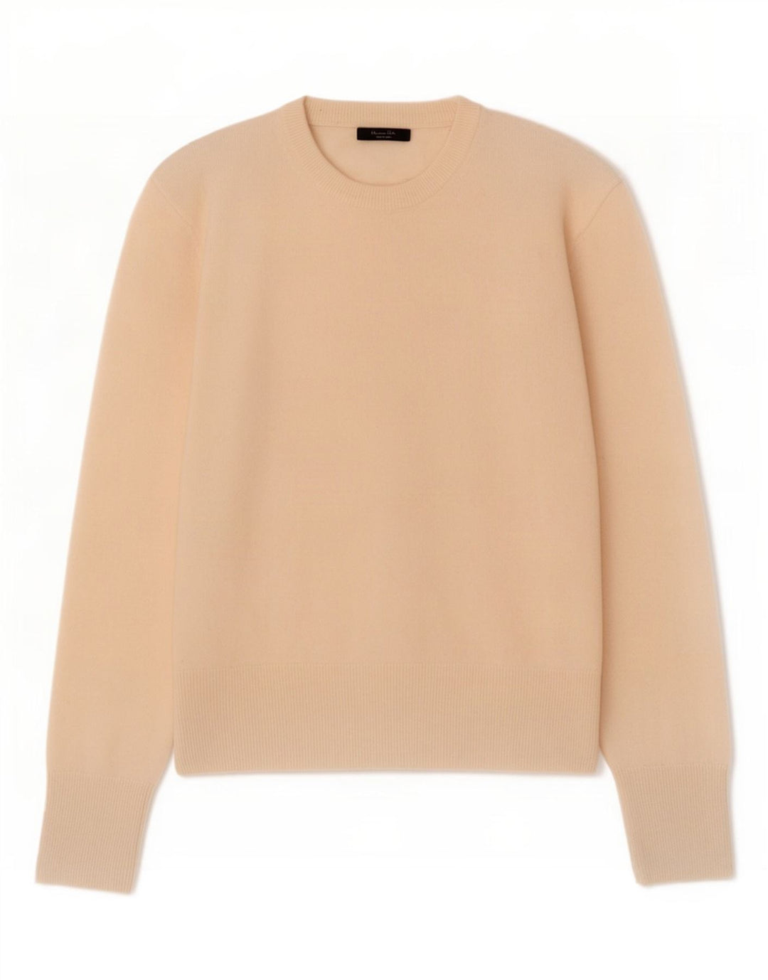 Massimo Dutti Womens Crew Neck Jumper Sweater UK 14 Medium Beige