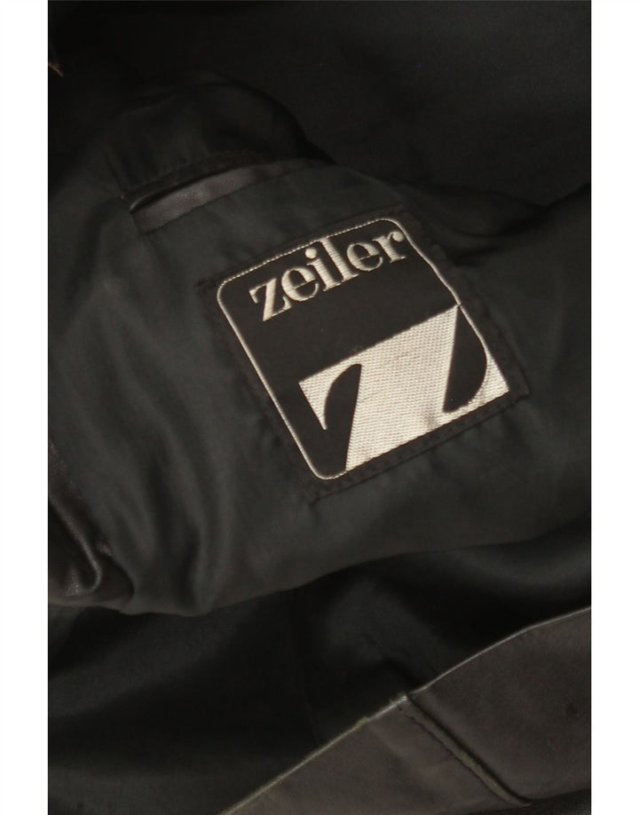 Zeiler Mens Leather Jacket UK 40 Large Black