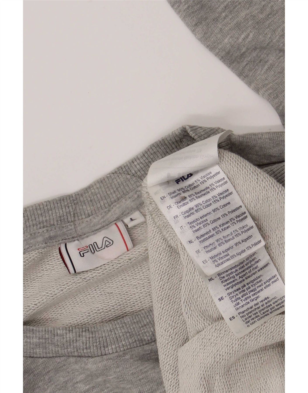 Fila Mens Graphic Sweatshirt Jumper Large Grey Colourblock Cotton