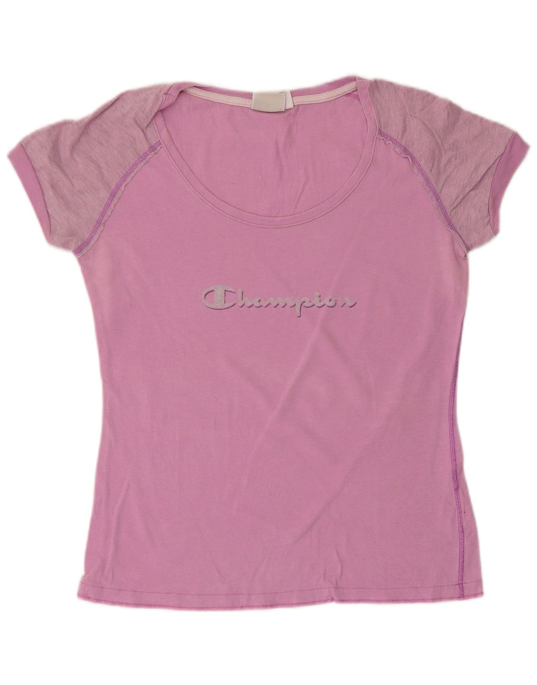 Champion Womens Graphic T-Shirt Top UK 12 Medium Pink
