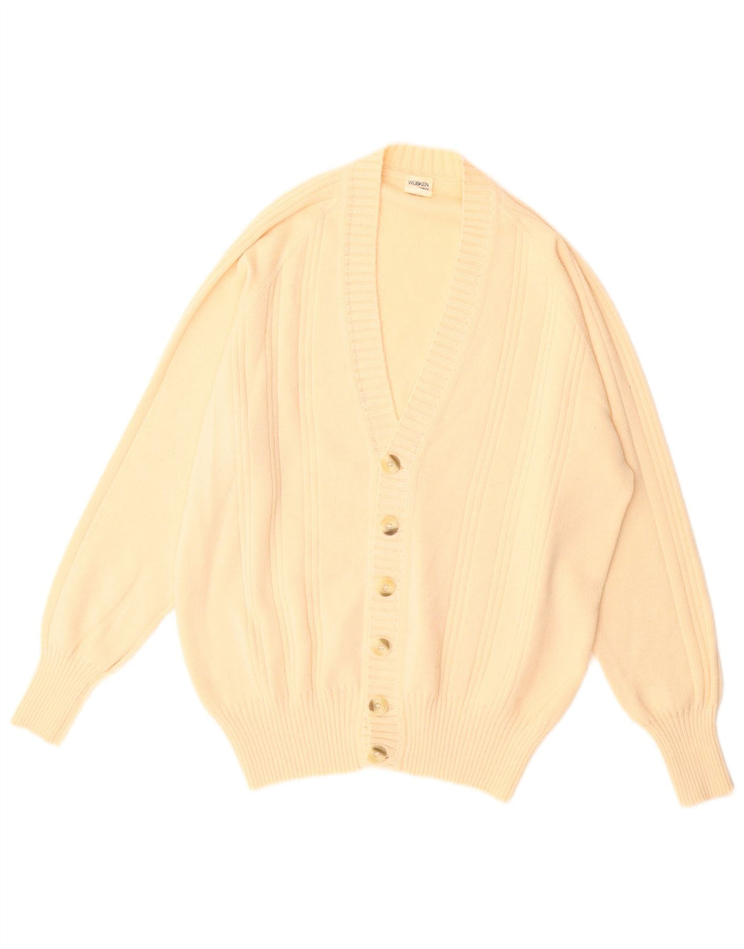 WUBKEN Womens Cardigan Sweater EU 52 3XL Beige Polyacrylic